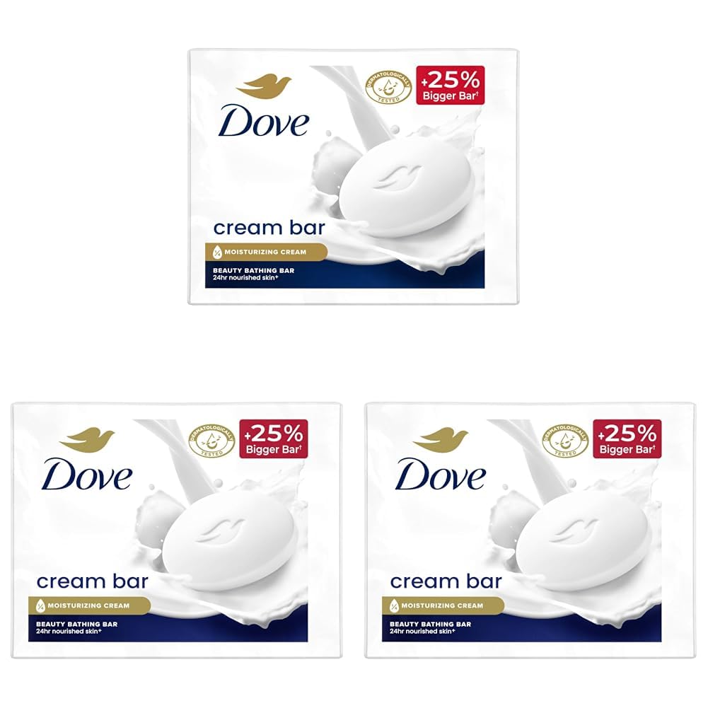Dove Cream Beauty Bar - Soft, Smooth, Moisturised Skin, 3X125 G (Pack Of 3)