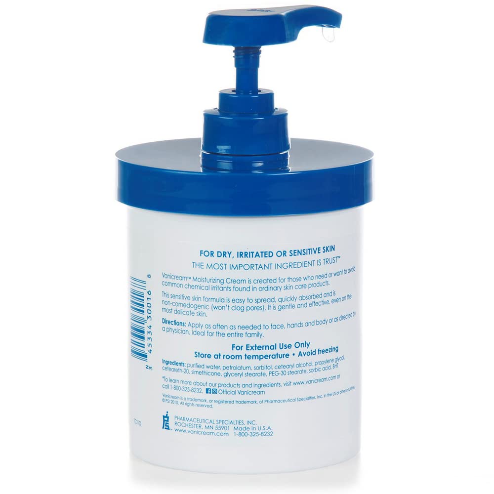 Vanicream Skin Cream With Pump Dispenser 16 Oz (Pack Of 3)