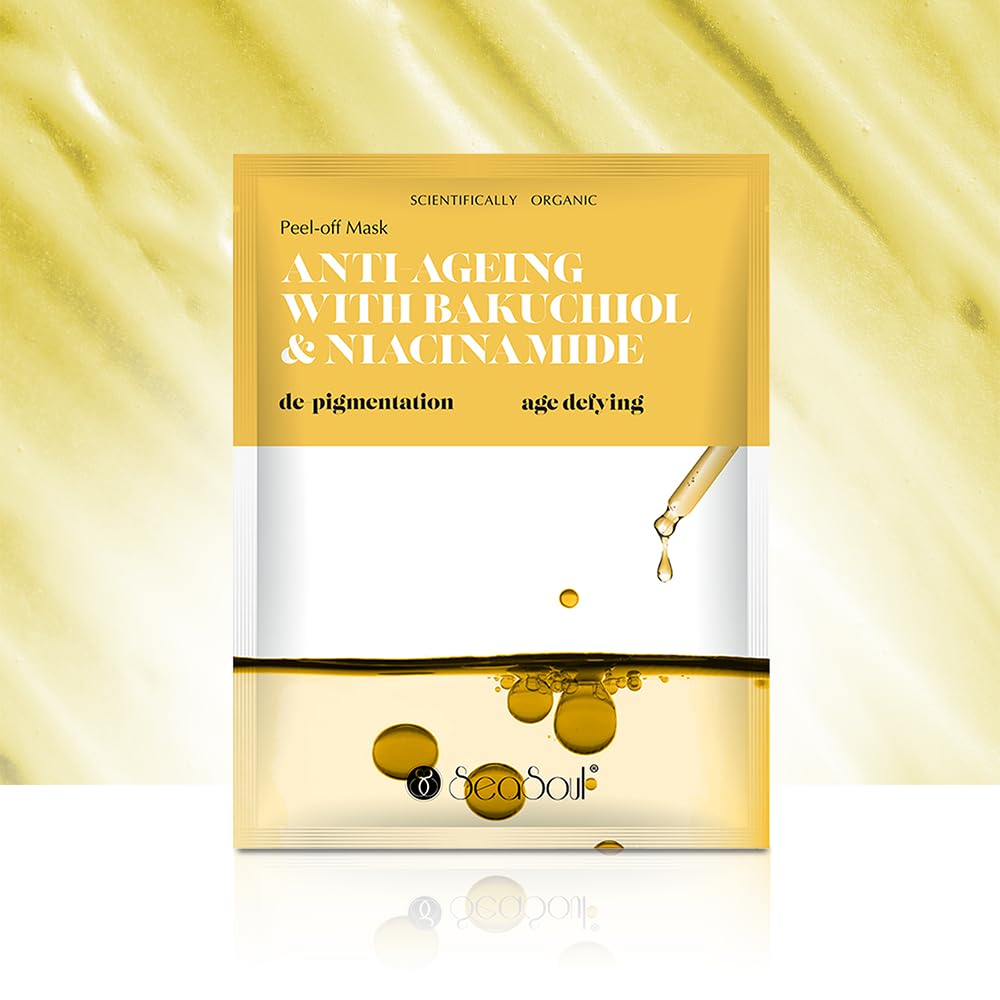 Sea Soul AntiAgeing Peel Off Mask  20G | With Bakuchiol & Niacinamide For Skin Brightening, Fine Line Reduction & Collagen Boo