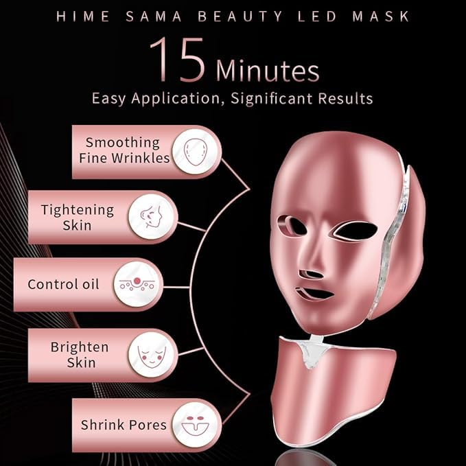 Hime Sama Led Face Mask, Fsa/Hsa Eligible, 7 Colors Light Mask For Face, Blue & Red Light Face Mask Anti-Aging, Korean Professio