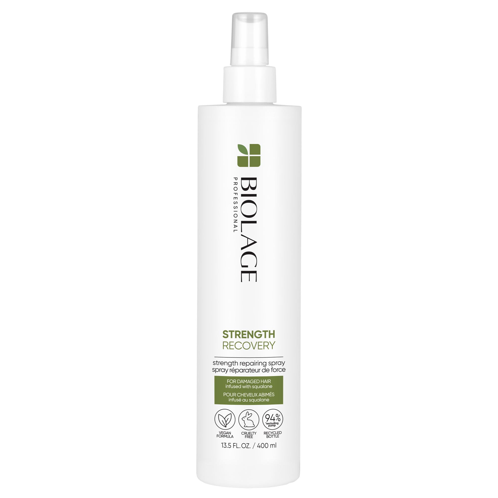 BIOLAGE Strength Recovery Leave-In Conditioner Spray | Hair Repairing Heat Protectant & Detangler | Strengthens & Prevents Damag