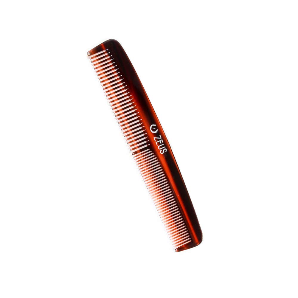 ZEUS Beard & Mustache Comb for Men, Handmade Saw-Cut Hair Comb for Untangling & Styling Beard (Traditional) V11