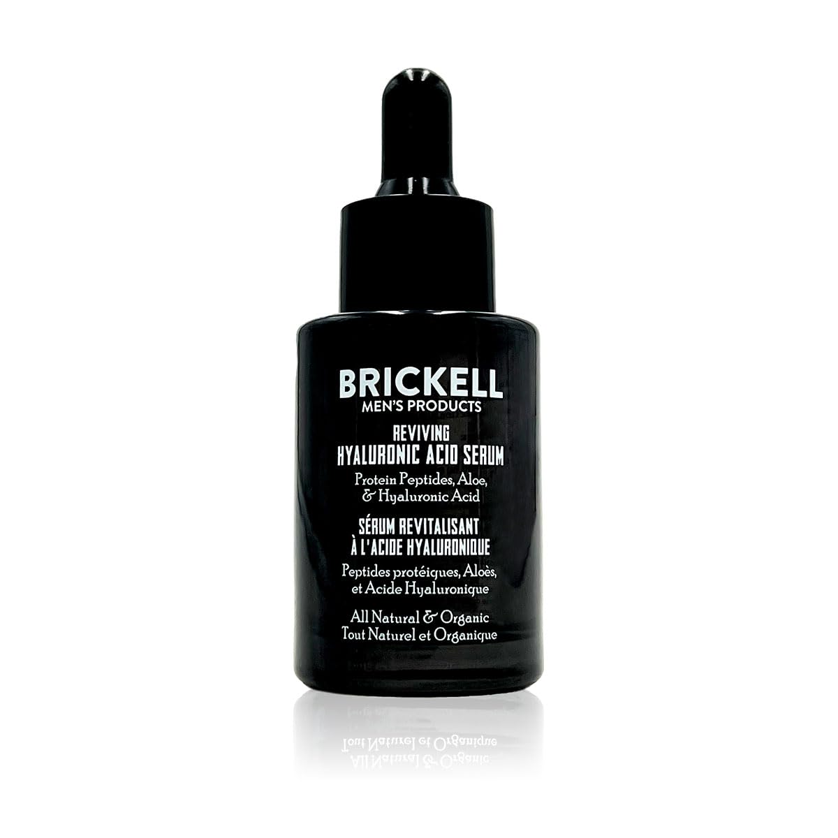 Brickell Men's Anti Aging Hyaluronic Acid Serum for Face, Reviving Day Serum for Men, Natural and Organic Face Serum with Protei