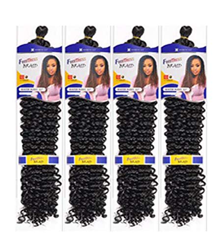 Freetress Braids Water Wave 22'' (4-Pack, 1B Off Black) - Synthetic Crochet Braiding Hair