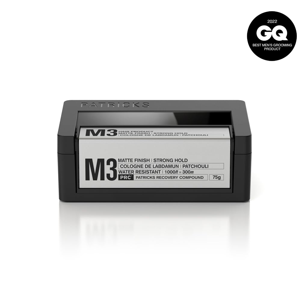 Patricks | M3 Matte Pomade | Strong Hold Styling Product For Men | Thickening Paste | For Coarse To Thick Hair Control | Water R