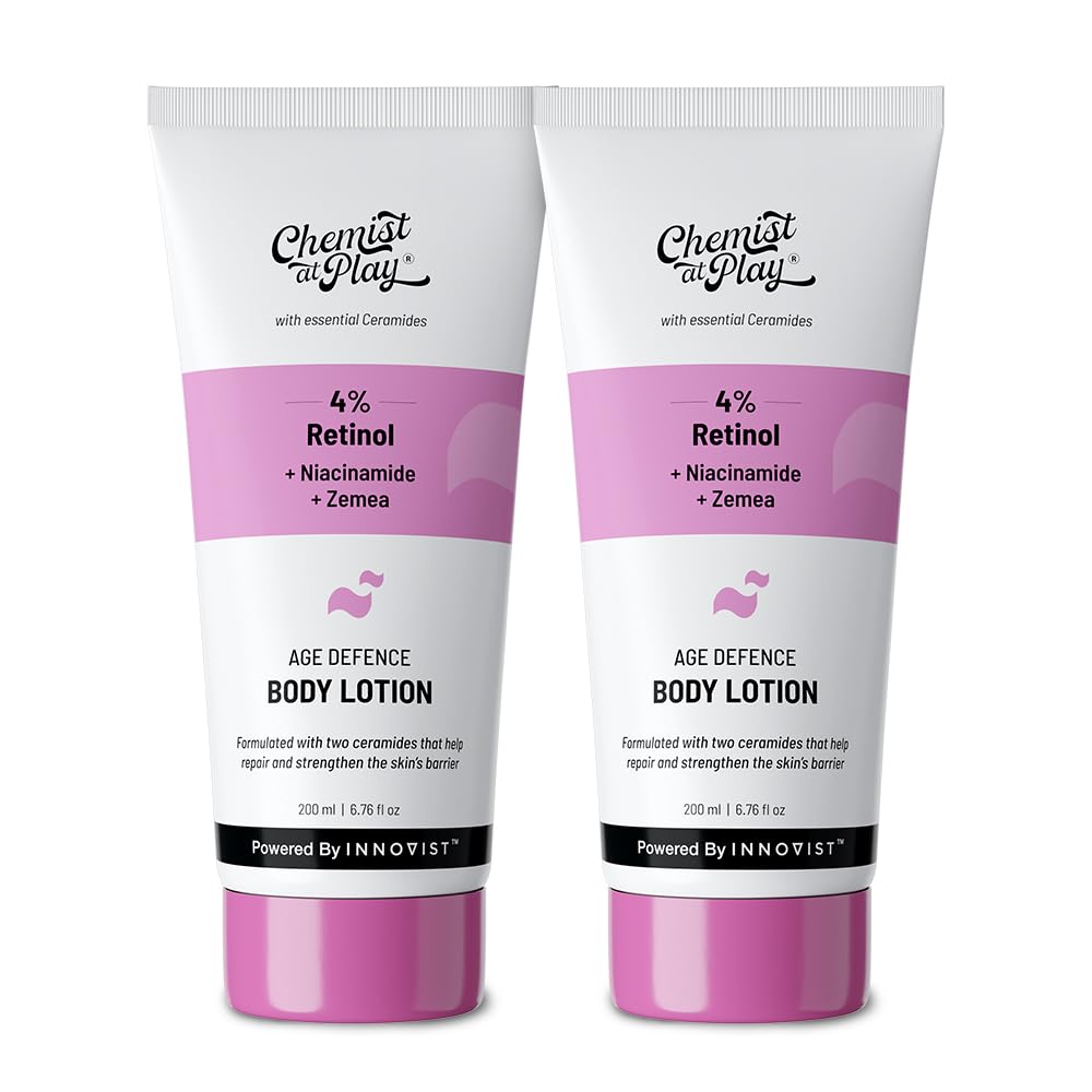 Chemist At Play Anti-Aging Body Lotion With 4% Retinol, Niacinamide & Zemea | Brightening Body Lotion For Dry & Oily Skin | Figh