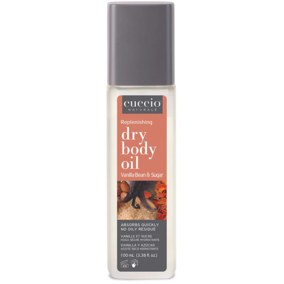 Cuccio Naturale Hydrating Dry Body Oil - Vanilla Bean & Sugar, 3.38 fl oz - Fast-Absorbing Lightweight Moisturizer for Smooth So