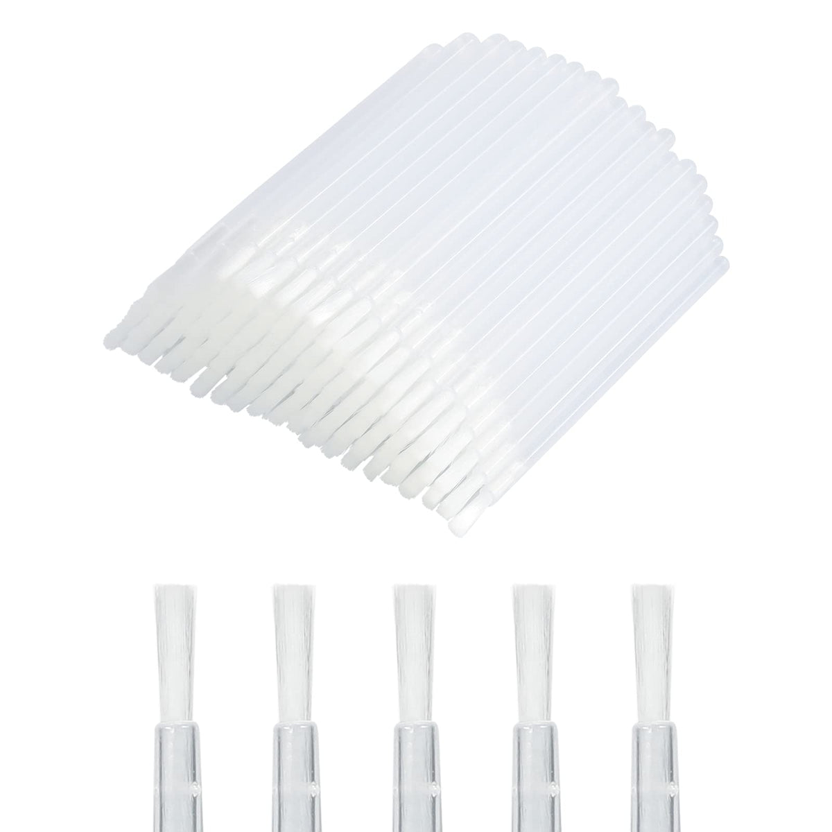 GCQQ 50PCS Disposable Lip Brushes, Clear Lipstick Applicator, Lip Wands Makeup Beauty Tool Kits PYO Cookie Paint Brush (Clear)