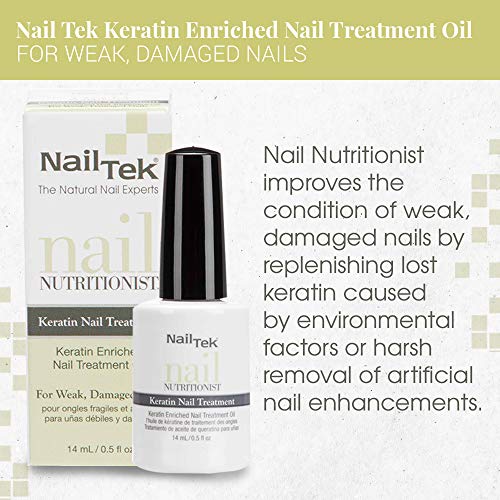 Nail Tek Nail Nutritionist, Keratin Enriched Nail Treatment Oil for Weak and Damaged Nails, 05 oz, 1-Pack