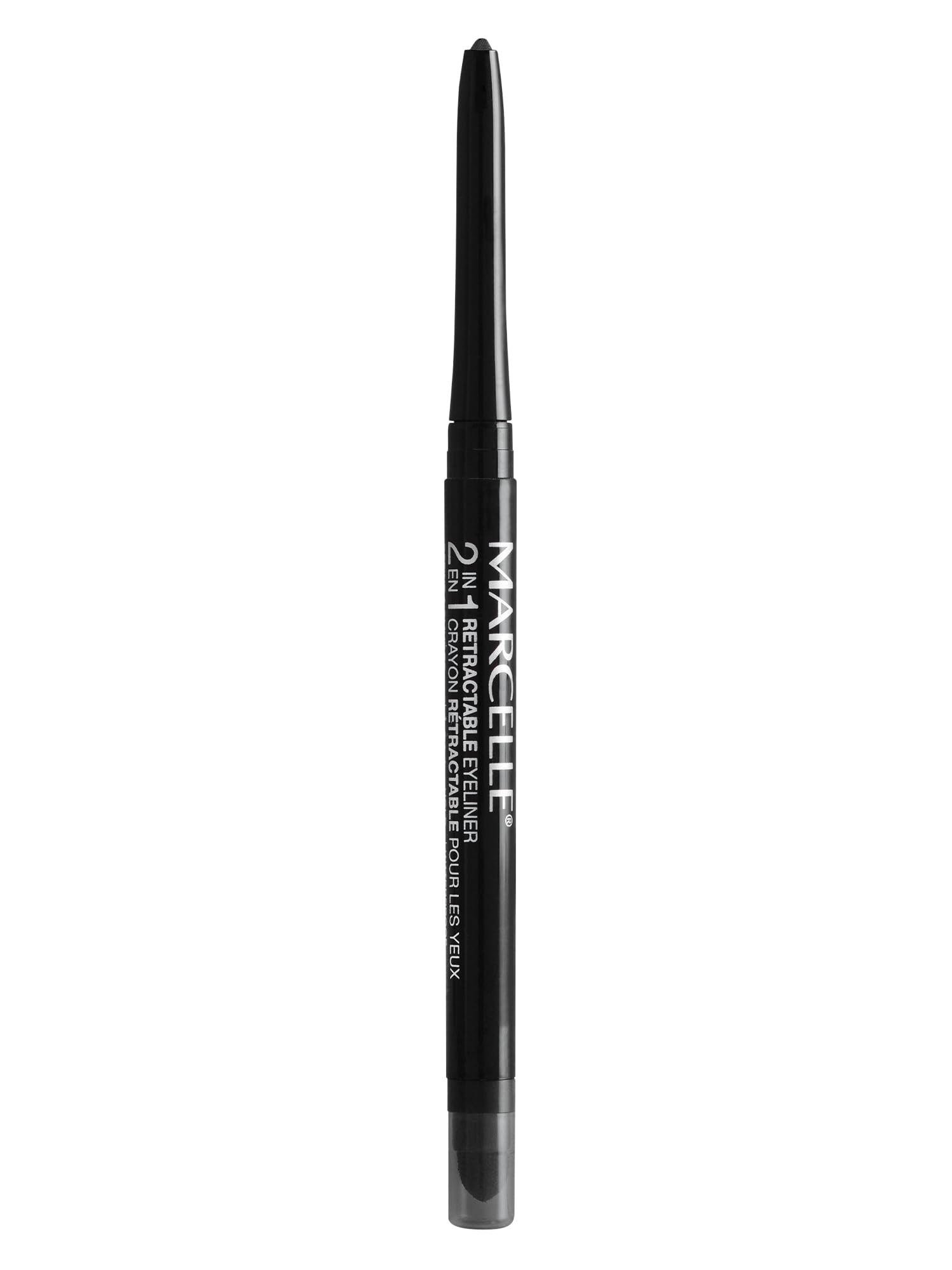 Marcelle 2-In-1 Retractable Eyeliner, Black, Waterproof, Easy-To-Smudge, Smokey Eye, Long-Lasting 12H, Fragrance-Free, Hypoaller