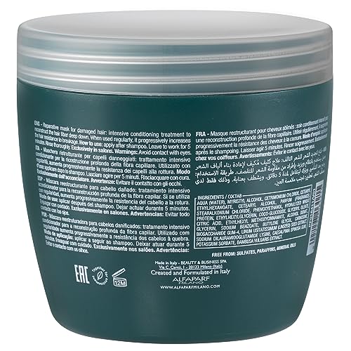 Alfaparf Milano Semi Di Lino Reconstruction Reparative Mask For Damaged Hair - Safe On Color Treated Hair - Damaged Hair Repair
