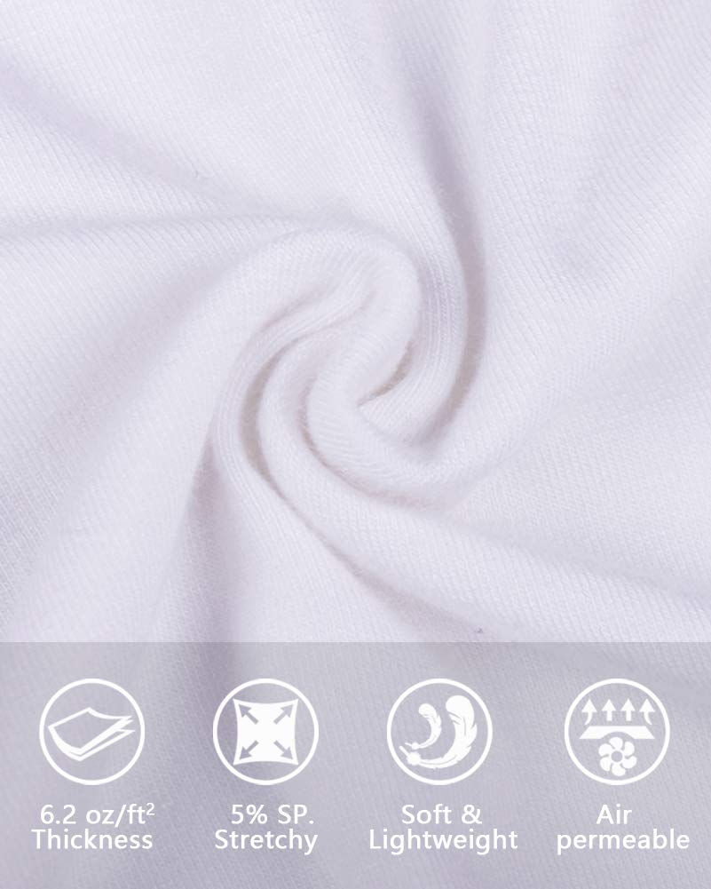 Fuinloth Womens Basic Long Sleeve T Shirts, crewneck Slim Fit Spandex Tops, Plain Layer Underscrub Tees White Small