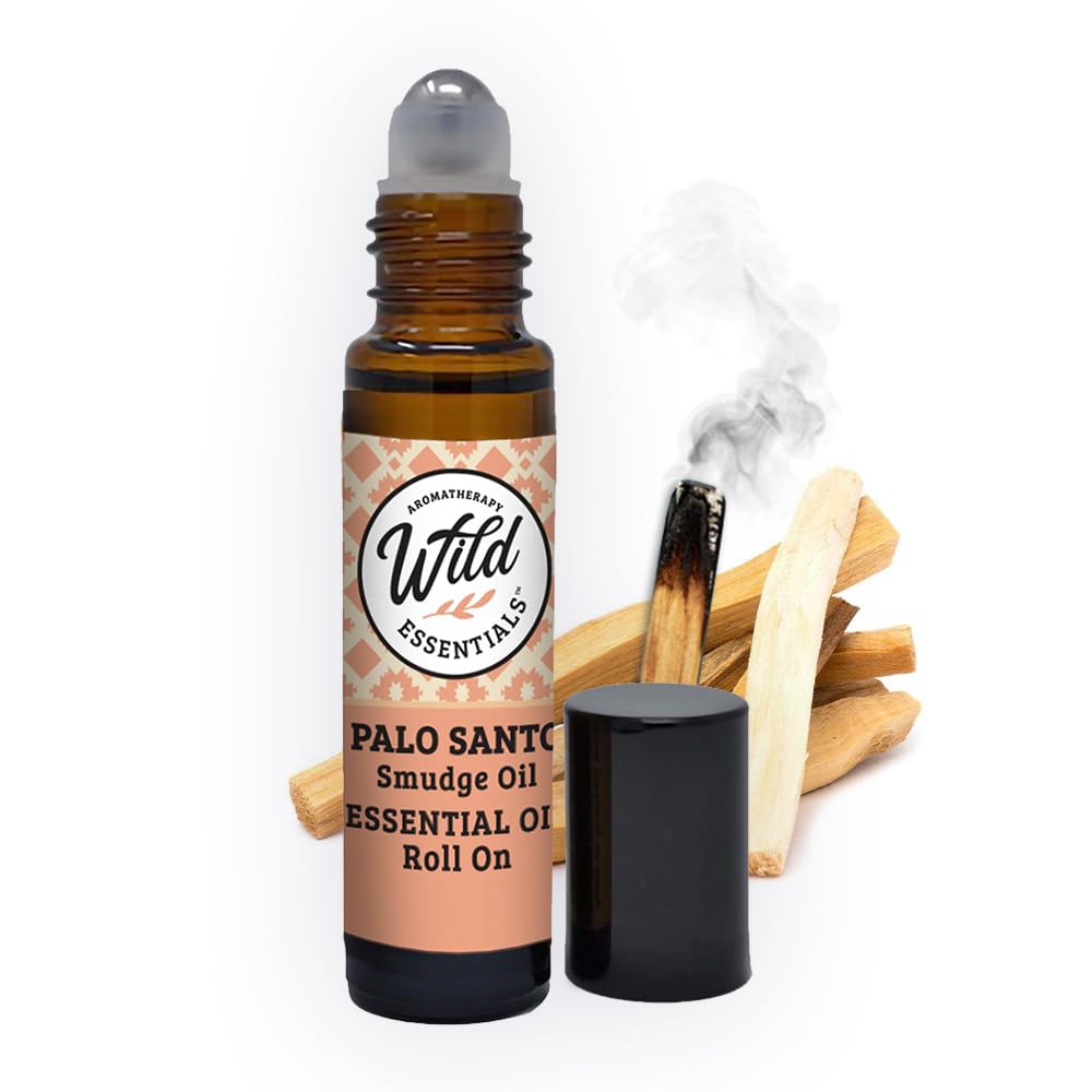 Wild Essentials Palo Santo Essential Oil Roll On, 10ml, Cleansing, Purifying, Relaxing, 100% Pure, Premium Grade Essential Oils,