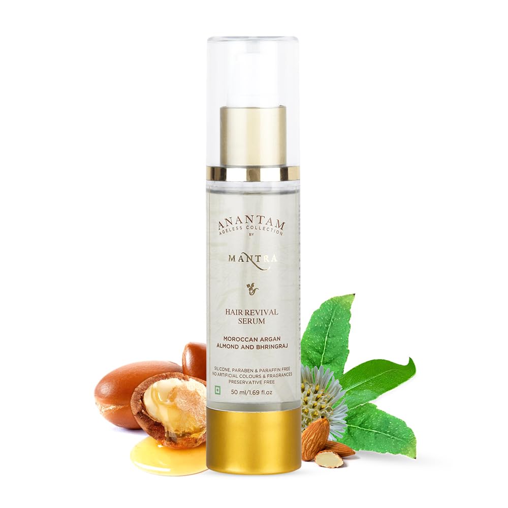 Mantra Herbal Anantam Hair Revival Serum With Moroccan Argan, Almond & Bhringraj  Split Ends Repair, All Hair Types, 50Ml