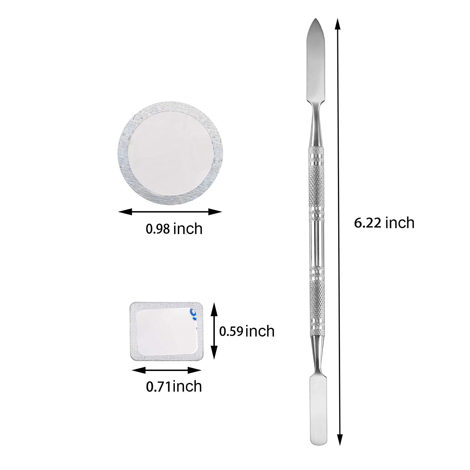 Szdym Strong 4-Layers Empty Magnetic Palette Book Palette(White Wood Grain)+1Pcs Makeup Depotting Spatula+50Pcs Round Metal Stic