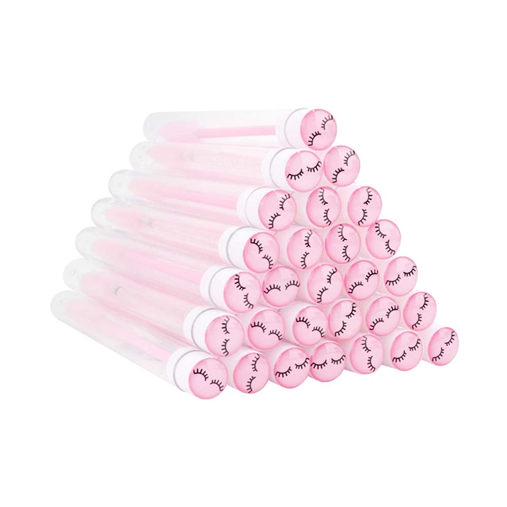 50 Pcs Disposable Mascara Brushes Diamond Eyelash Spoolies Makeup Brush Mascara Wand In Sanitary Tube Lash Supplies (Mix)
