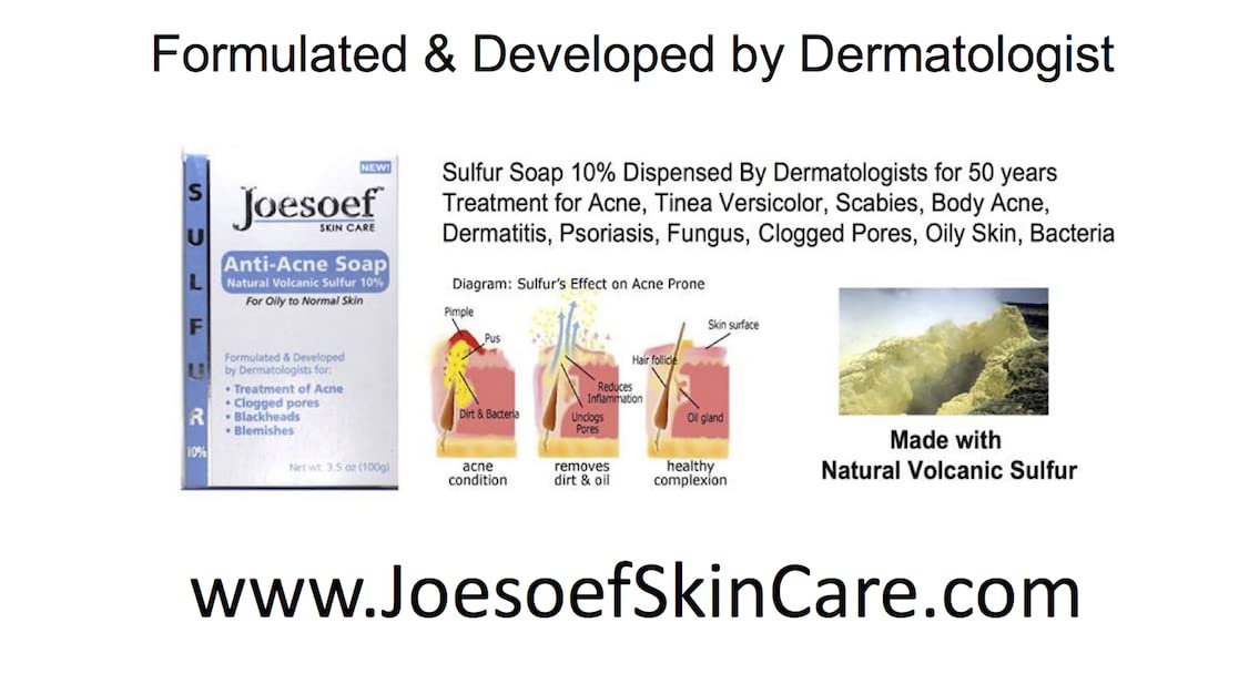 JOESOEF SKIN CARE Sulfur Soap for Acne, 100G, Dermatologist Approved, Yellow, Model SS101