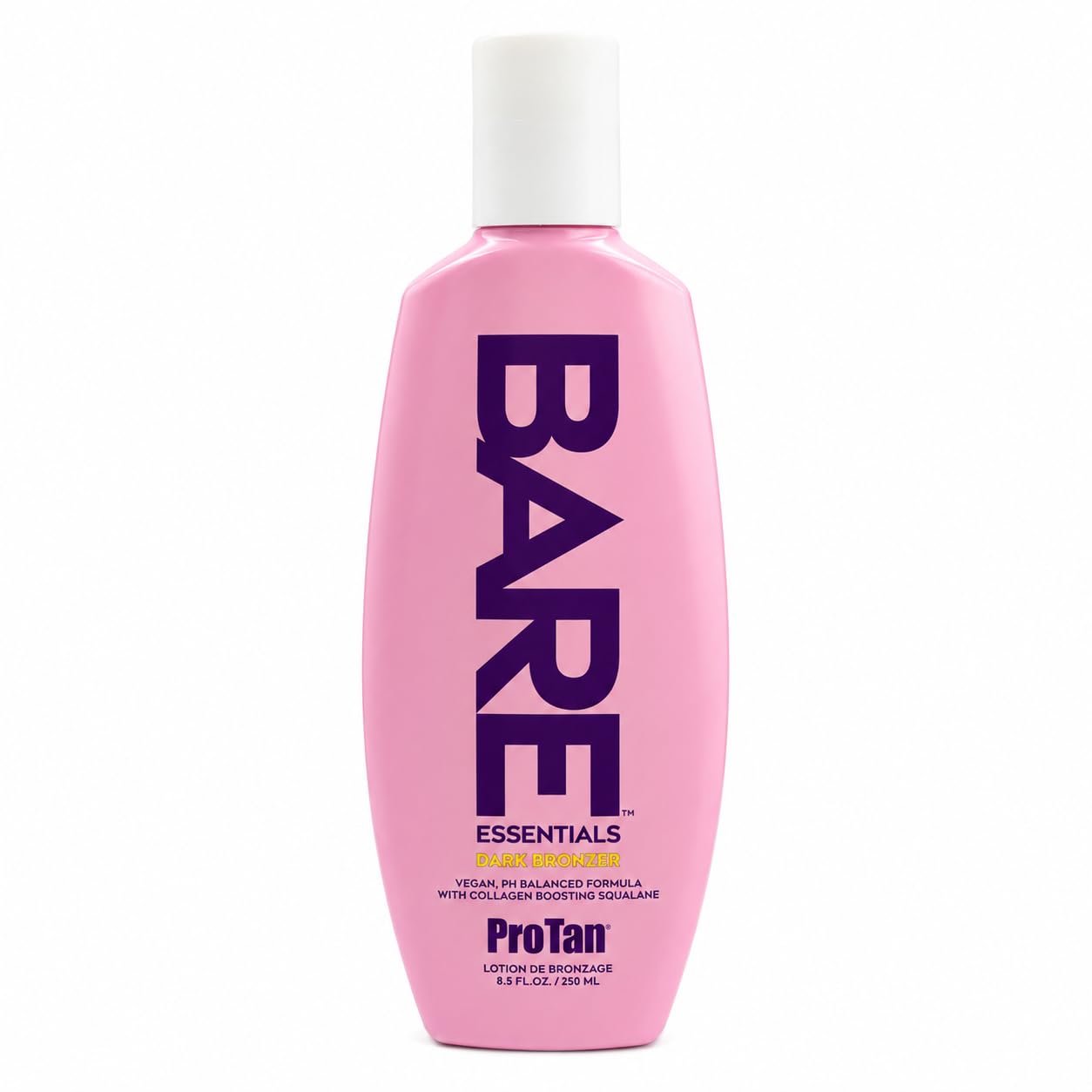 Pro Tan BARE Essentials Dark Bronzer Tanning Lotion 8.5 fl oz  Vegan DHA, Collagen Boosting Squalane, Aloe, Coconut Oil, Jojoba