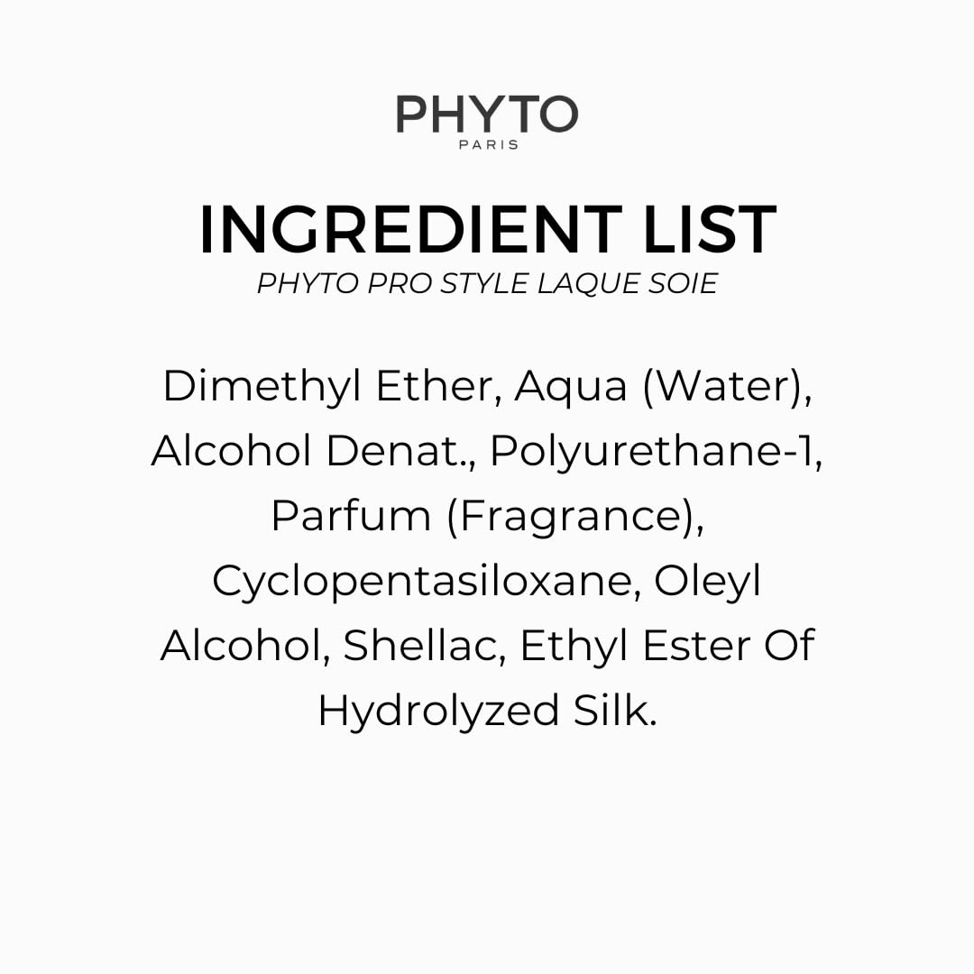 PHYTO PRO STYLE Laque Soie, Hairspray Naturally Controls and Tames Hair, Medium Hold and Volume, 3.38 fl.oz.