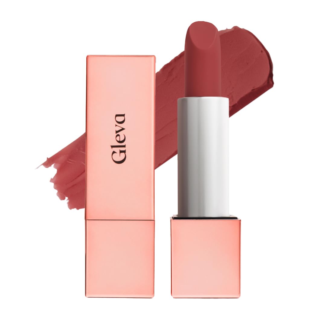 Gleva Cream Matte Lipstick For Women, Long Lasting Moisturizing Matte Lip Color, One Swipe High Pigmentation, Smooth Lightweight