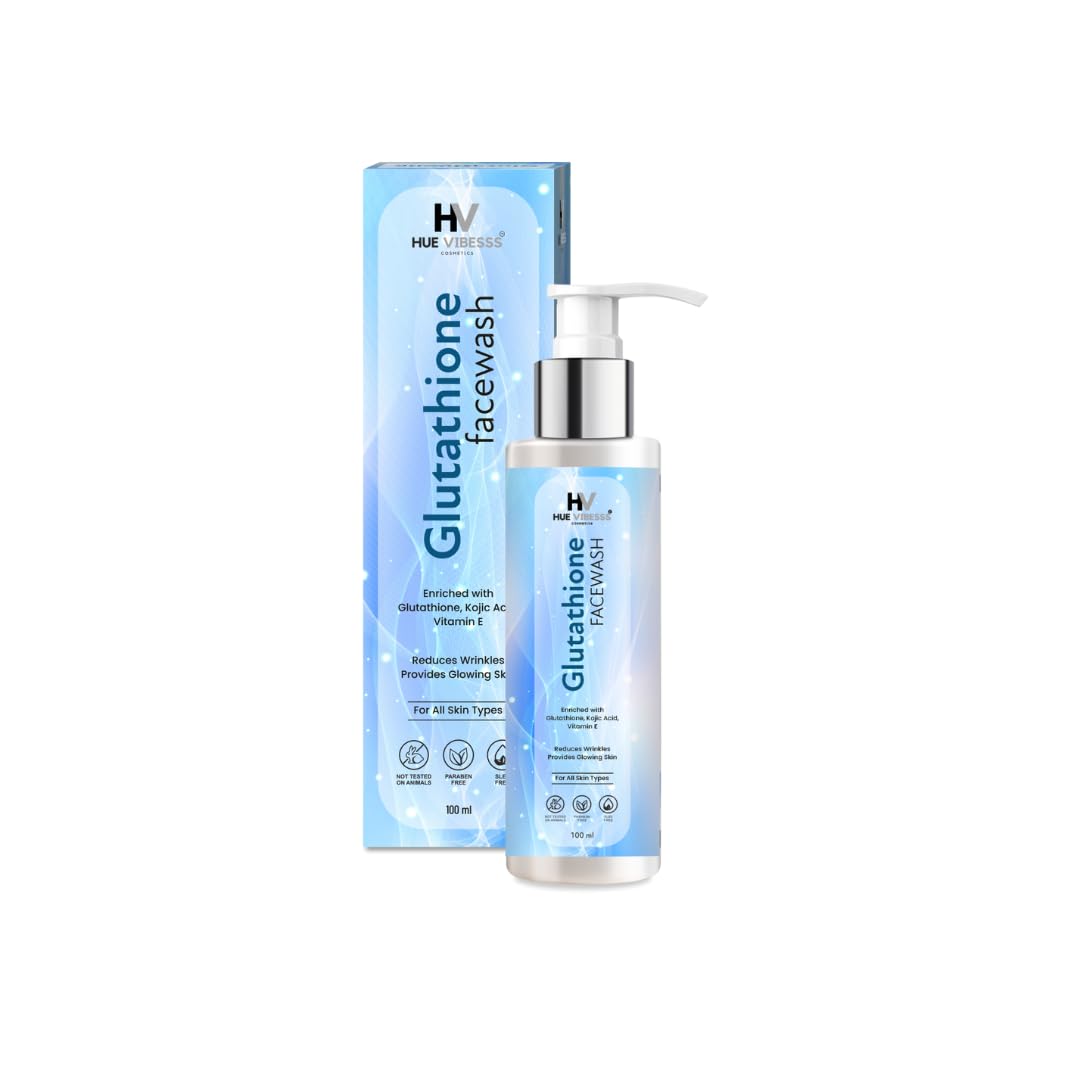 Hue Vibesss  I Glutathione Face Wash With Kojic Acid And Vitamin E, Brightening And AntiPigmentation, 100 Ml