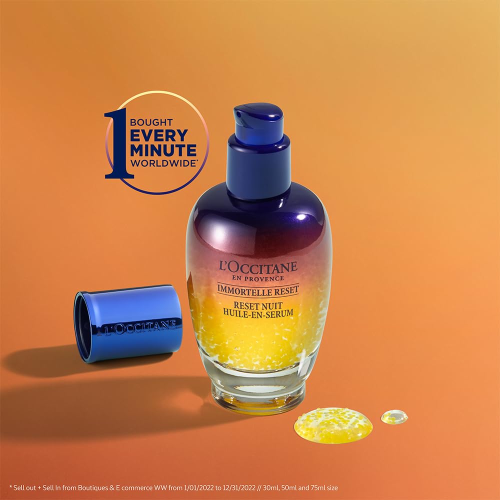 L'Occitane Immortelle Overnight Reset Oil-In-Serum For A More Youthful And Rested Complexion, 1 Fl Oz (Pack Of 1)