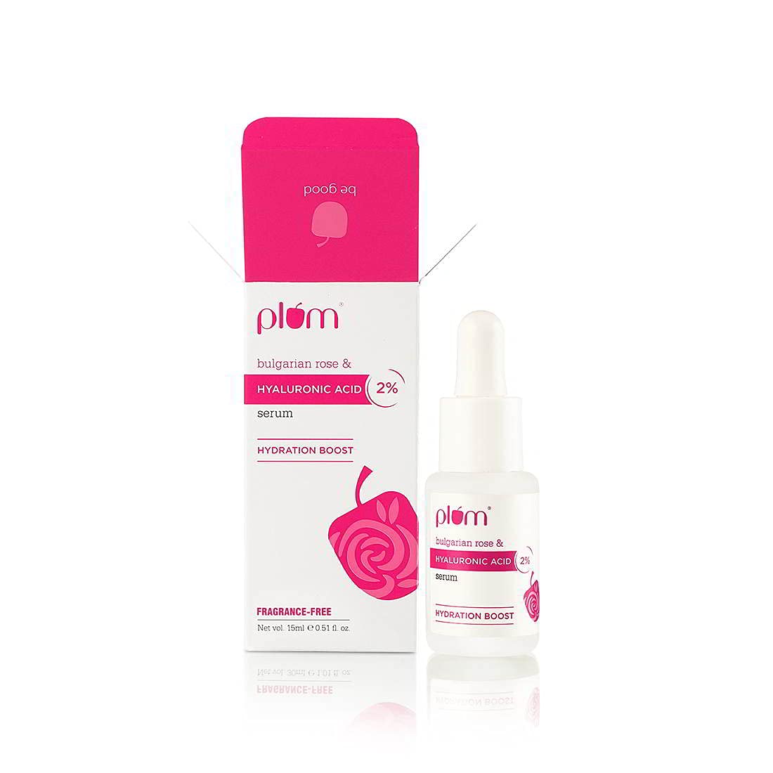 Plum 2% Hyaluronic Acid Serum With Bulgarian Rose (15 Ml) | Instant Hydration For Plump & Bouncy Skin | Daily Use Face Serum| Fo