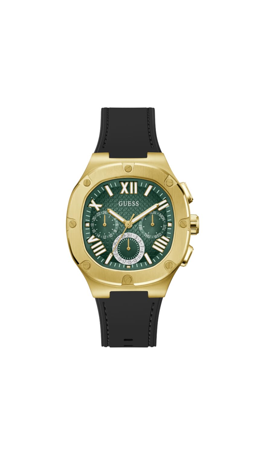 Guess Men Green Square Stainless Steel Dial Analog Watch Gw0571G3
