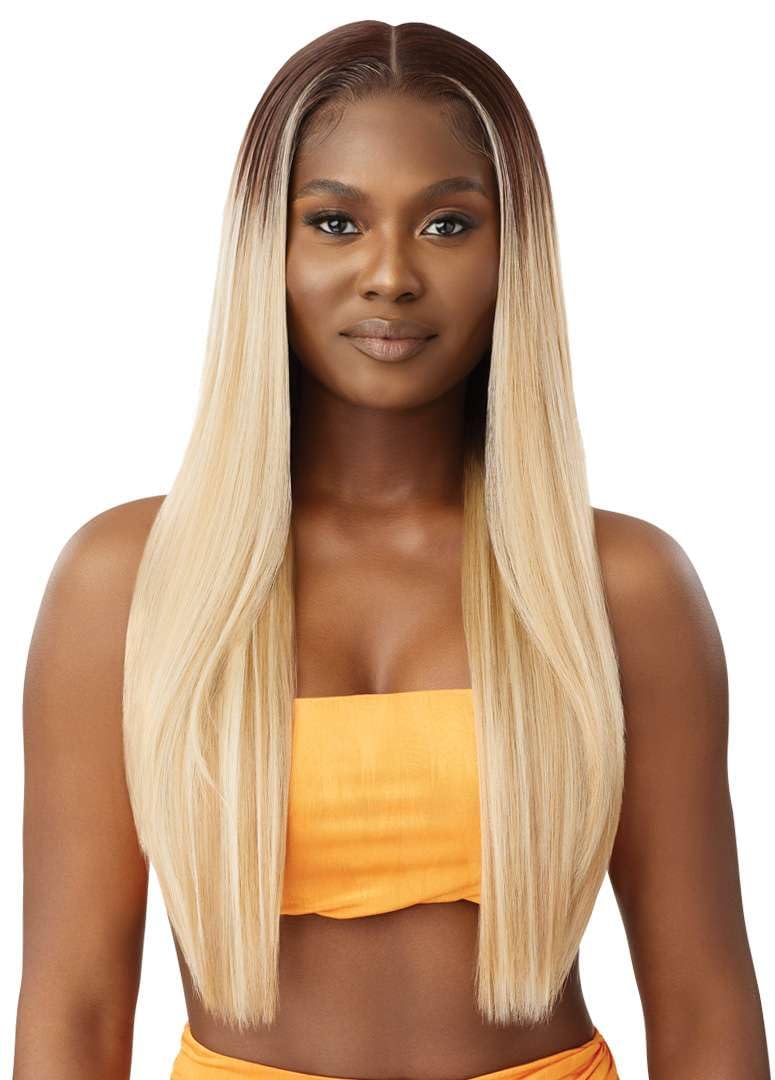 Outre Airtied 100% Fully Hand-Tied Wig - Human Hair Blend - Sleek Yaki 28 (1)