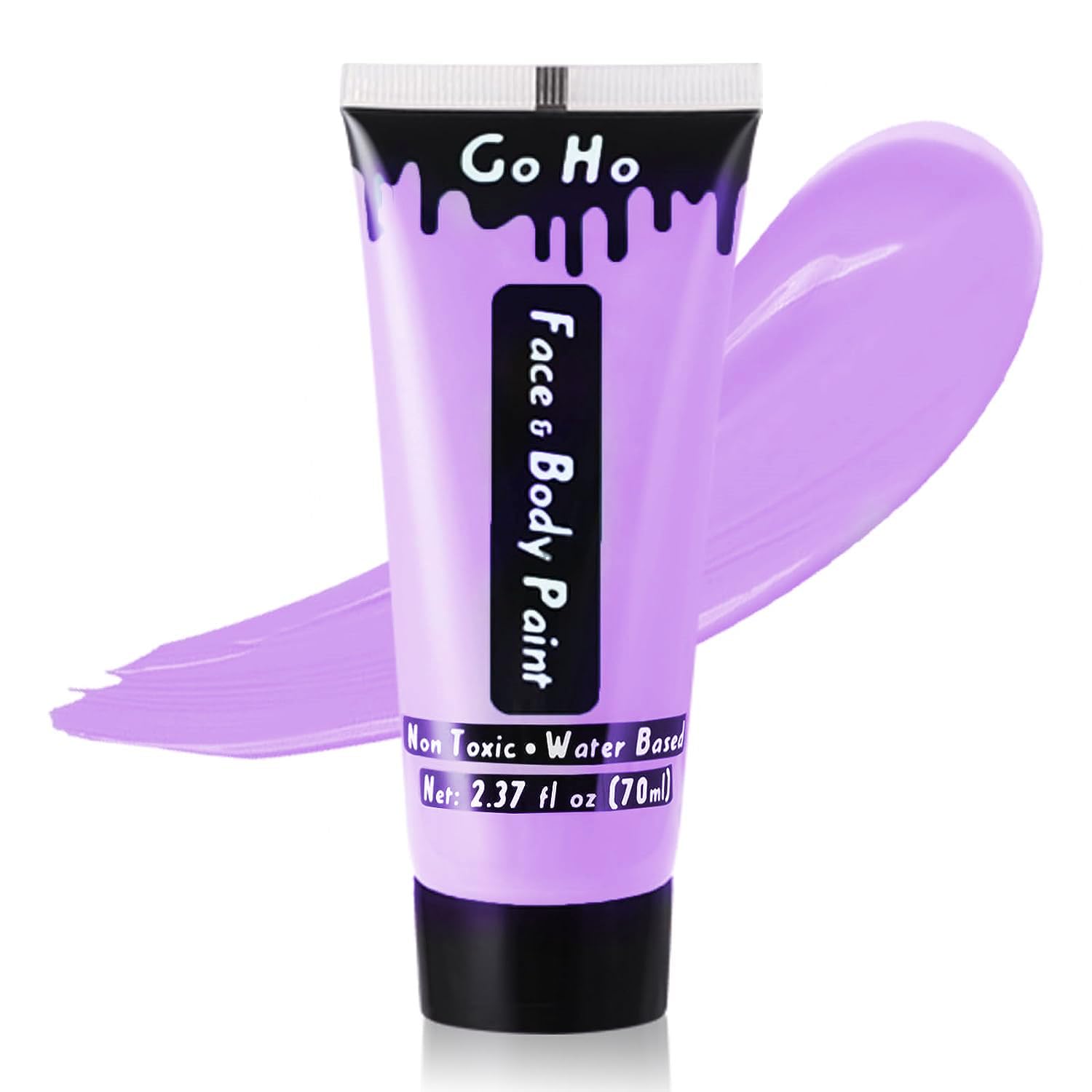 Go Ho Pastel Purple Body Paint Washable(2.37 Oz,70 Ml),Water Based Cream Lavender Face Body Paint For Sfx Cosplay Ursula Costume