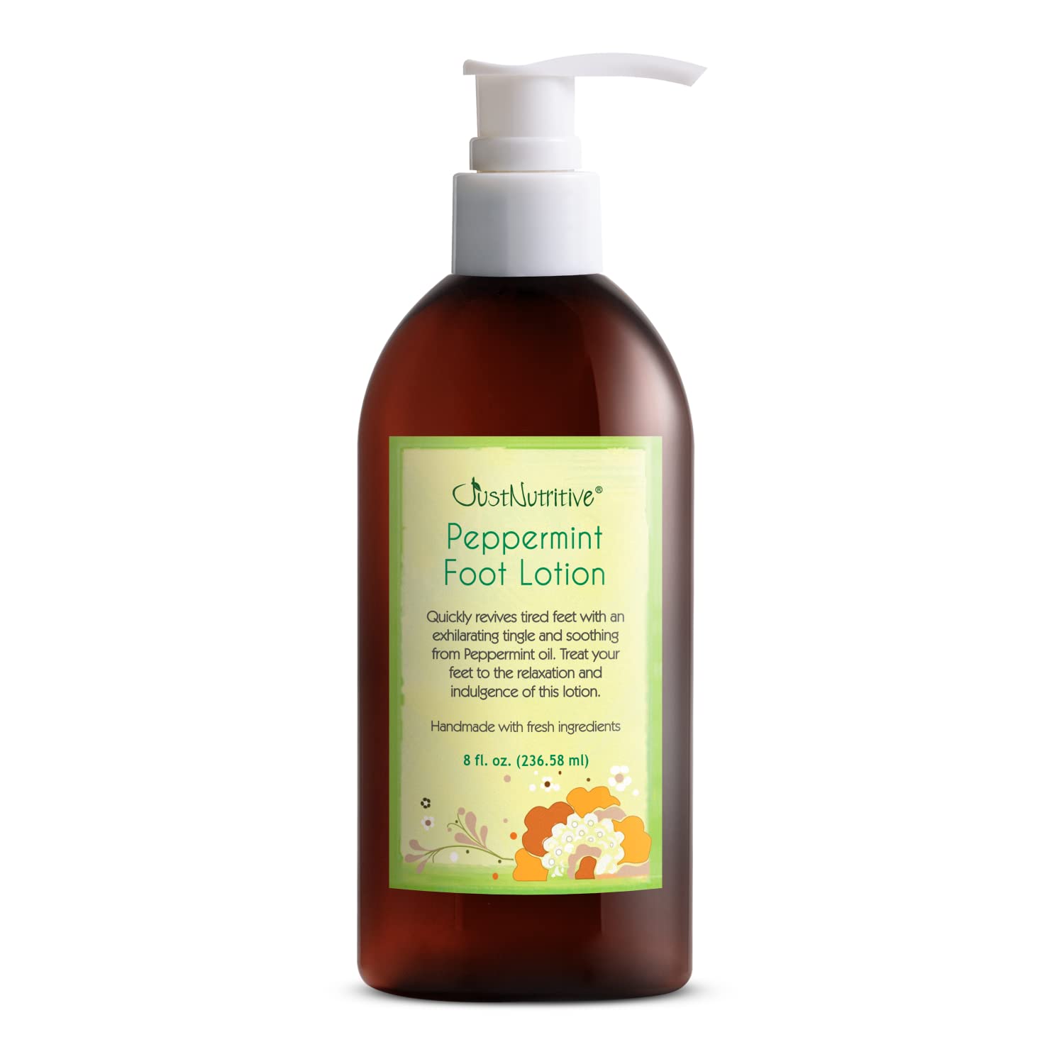 Just Nutritive Peppermint Foot Lotion | Best Soothing Relief for Tired Feet | Feet Tingle as the Peppermint essential oil goes d