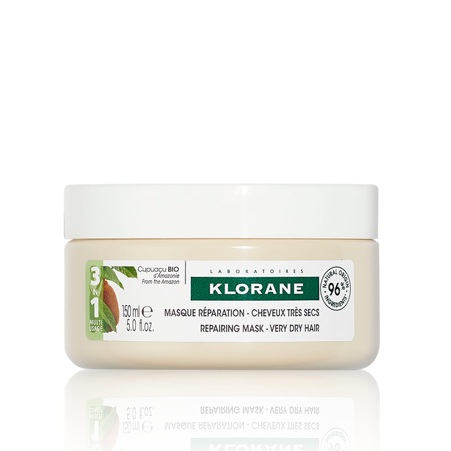 Klorane 3-in-1 Mask with Organic Cupua?u Butter, Nourishing & Repairing for Very Dry Damaged Hair, Classic Mask, Overnight Mask,