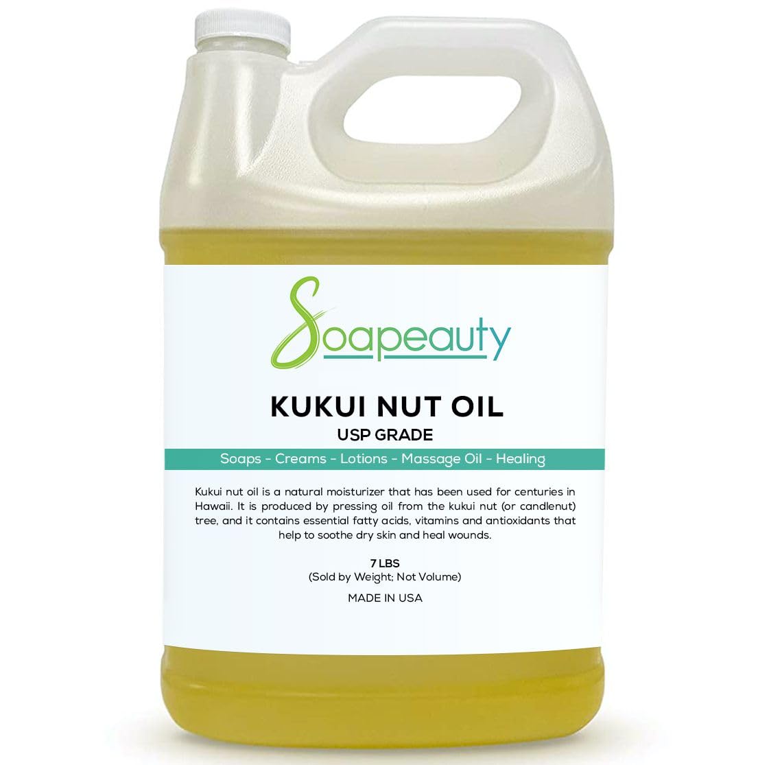 KUKUI NUT OIL Cold Pressed Unrefined | 100% Natural Available in Bulk | Carrier for Essential Oils, Face, Skin, Hair Moisturizer