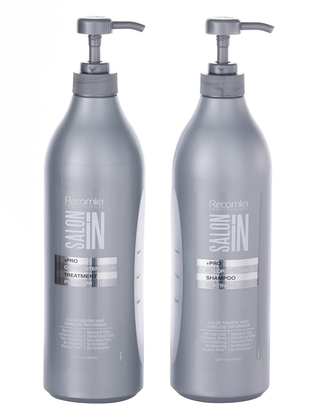 Recamier Professional Salon In +Pro Color Intensifier Hair Platinum Kit Shampoo and Treatment - Kit Tratamiento y Shampoo Intens