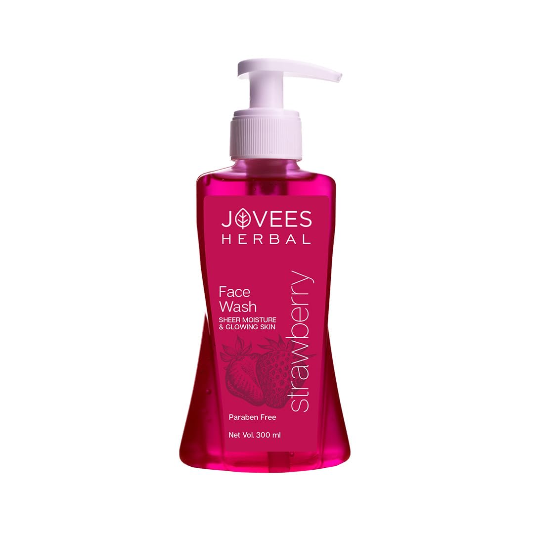 Jovees Herbal Strawberry Face Wash For Hydrating & Glowing Skin With Strawberry Ext. | Gentle Cleanser For Brightens Skin, Remov
