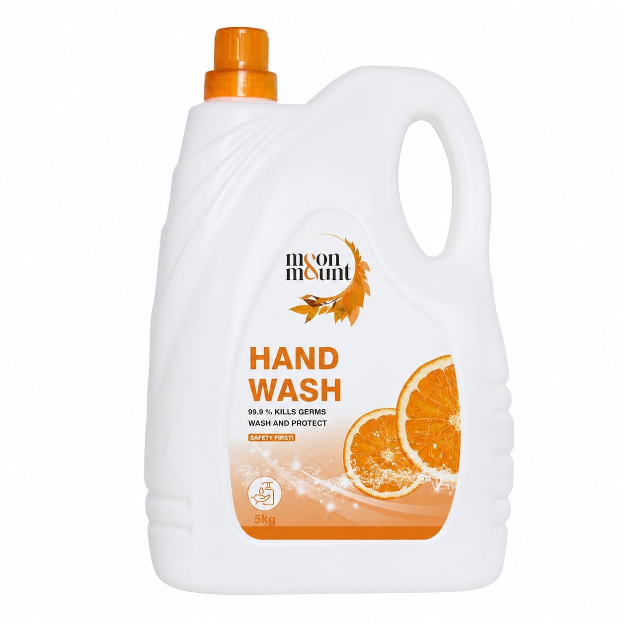 Moon & Mount Orange Scented Liquid Hand Wash Refill, Ph Balanced, 5Kg
