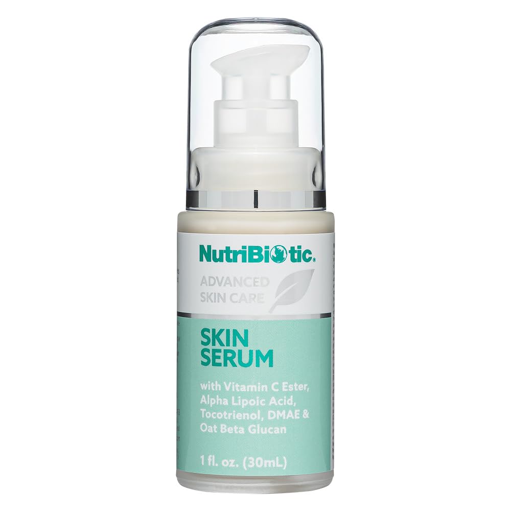 NutriBiotic Skin Serum, 1 Fl Oz | with Nutrients Oat Beta Glucan, Alpha Lipoic Acid, Vitamin C Ester, Tocotrienols & DMAE | Supe