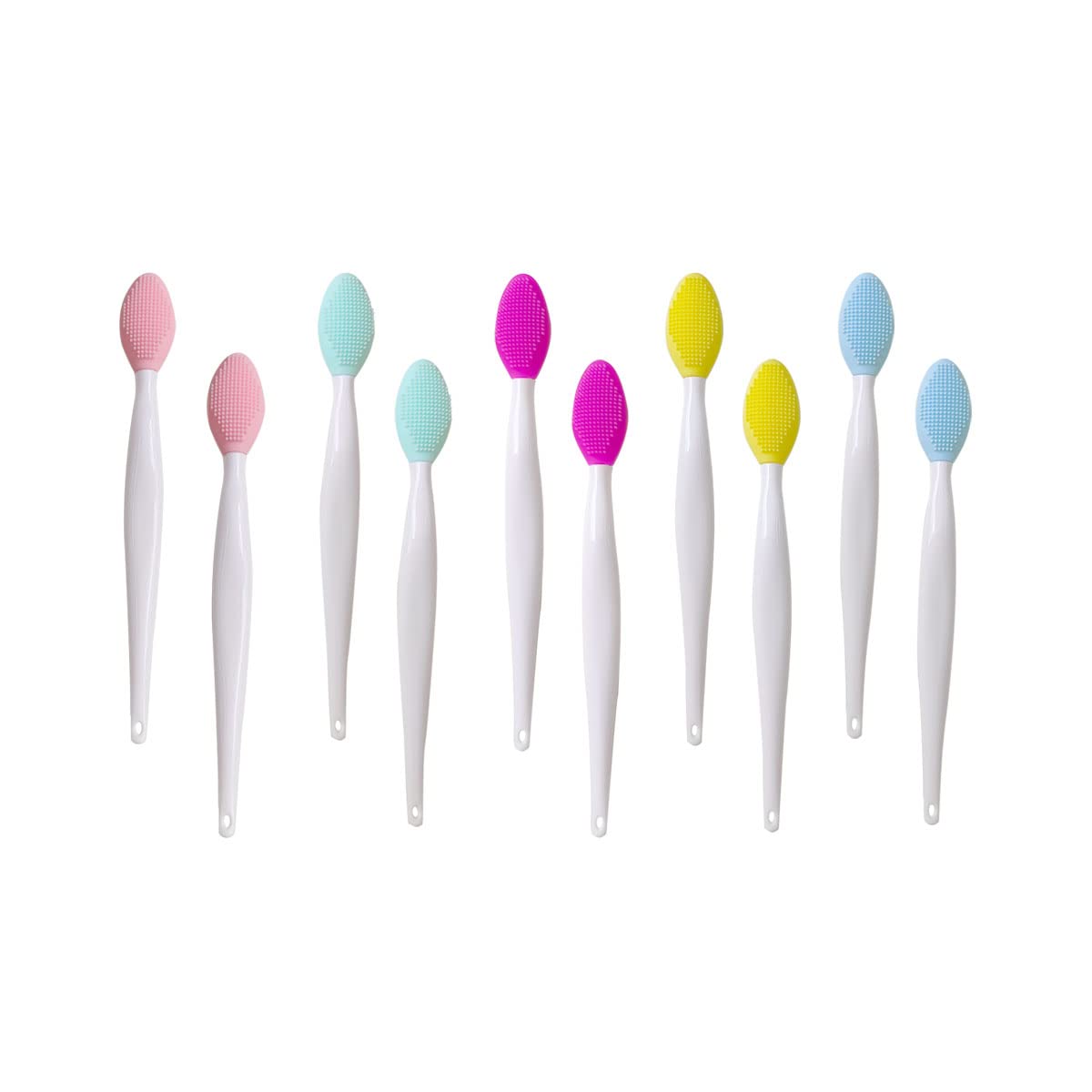 10 PCS Silicone Exfoliating Lip Brush, Lip Exfoliating Brush, Lip Exfoliator Brush, Lip Scrub Brush,Double-Sided Silicone Exfoli