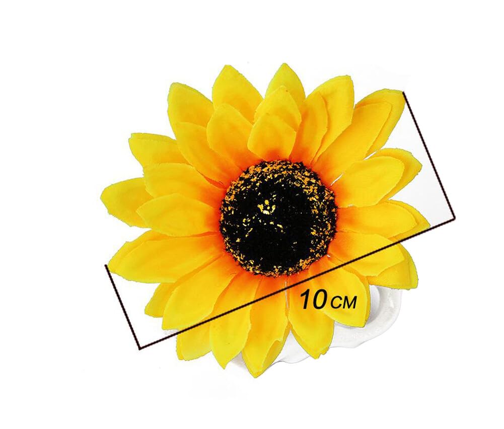 6Pcs 3.9 Lady Girls Sunflower Hair Alligator Clips Hairpin Hair Clamp Hair Styling Accessories For Party Beach Vacation Wedding