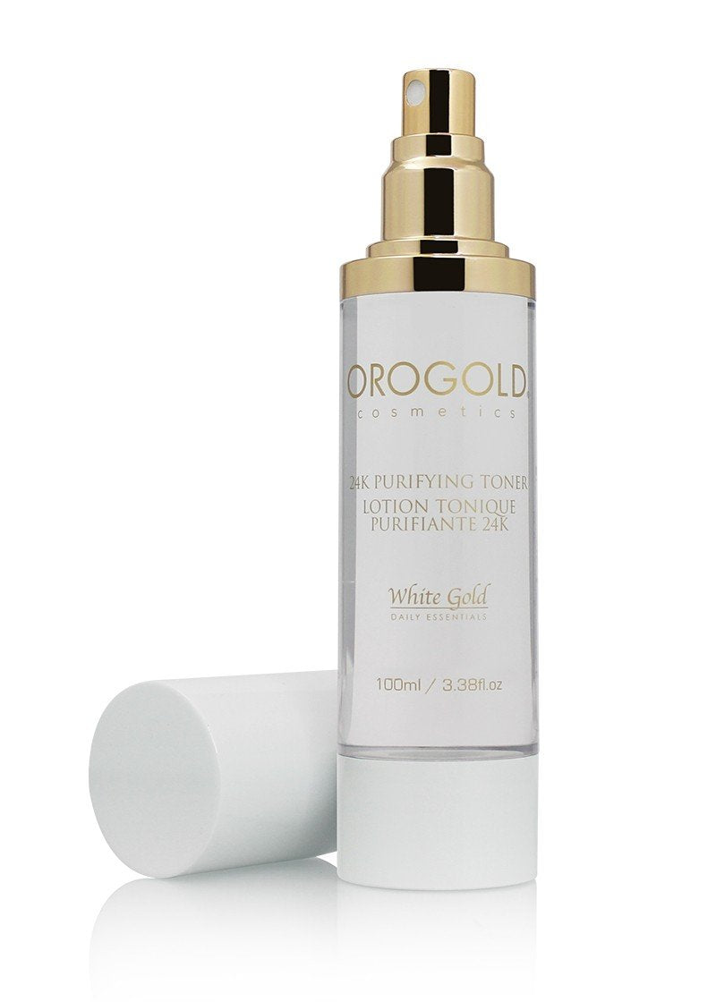 Orogold White Gold 24K Purifying Facial Toner - Face Toner with Gold, Aloe Vera and Chamomile - 100 Mililiter / 3.38 Fl.Oz.