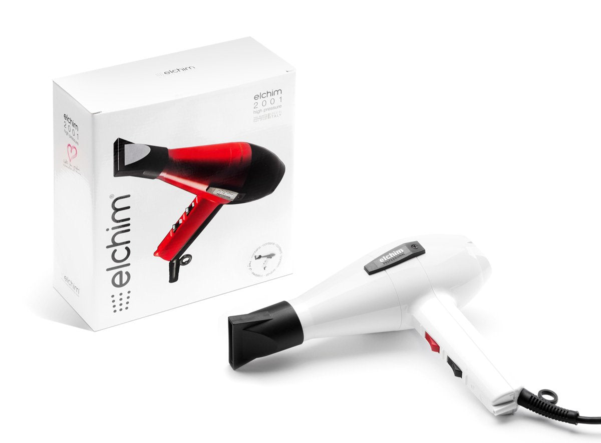 Elchim 2001 High Pressure Hair Dryer - White, 1 Count, Plastic Material, Model 220710013