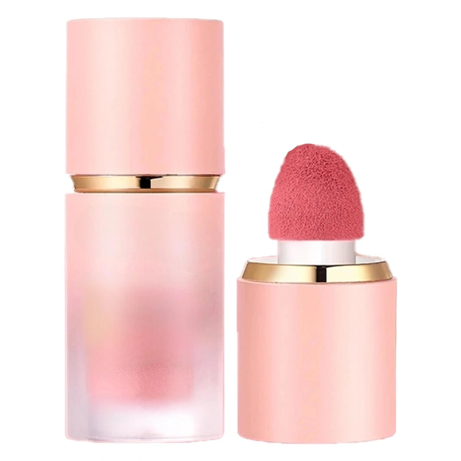 Liquid Cream Blush with BuiltIn Sponge Tip  Lightweight Natural Finish Pink Shimmer Blusher  Waterproof Matte Cheek Makeup fo