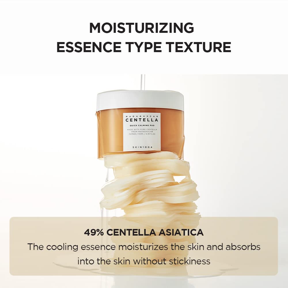 Skin1004 Madagascar Centella Quick Calming Pad 70Ea, 130Ml, Quick Calming Effects Soothing For Sensitive Skin
