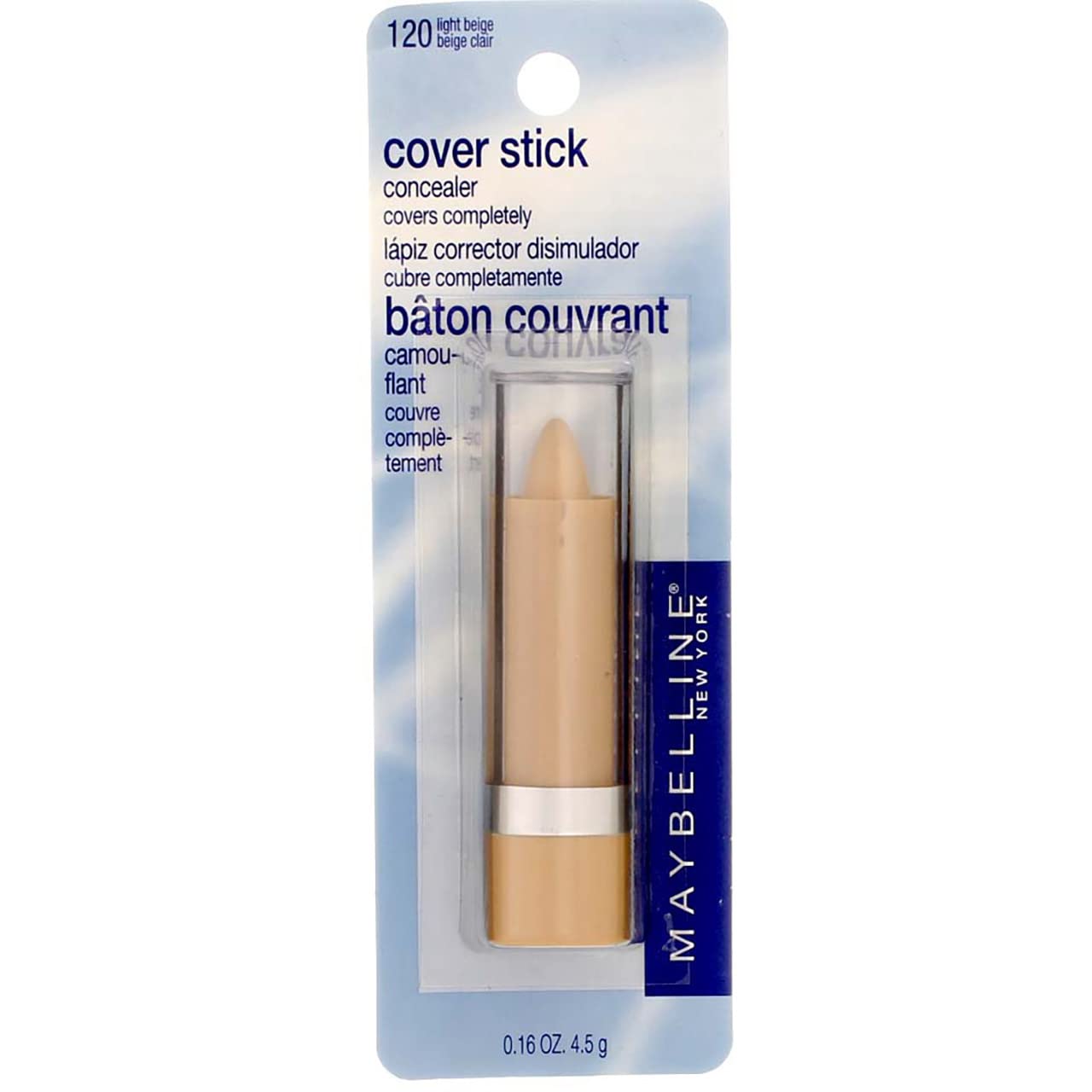 Maybelline Cover Stick Concealer, Light Beige [120], 0.16 oz (Pack of 3)