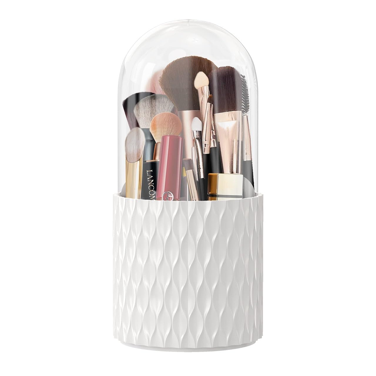 Inovera (Label) Inovera 5 Slot Makeup Cosmetics Brush Holder  360 Rotating Cosmetic Organizer Display Case  Dustproof Brushes 