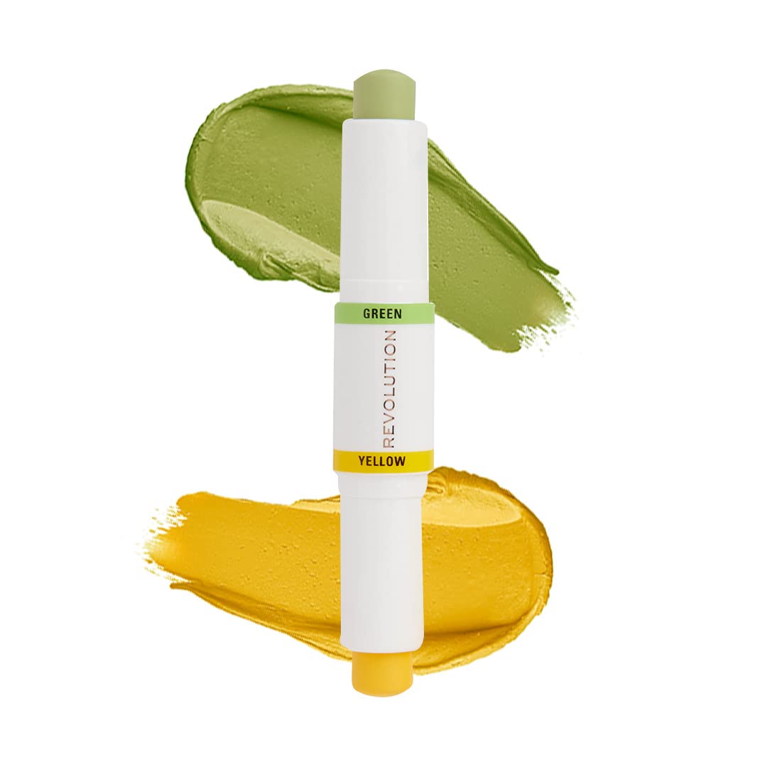 Makeup RevolutionCorrect & Transform Yellow & Green | Multipurpose | Red To Neutralise | Peach To Brighten | Travel Friendly 