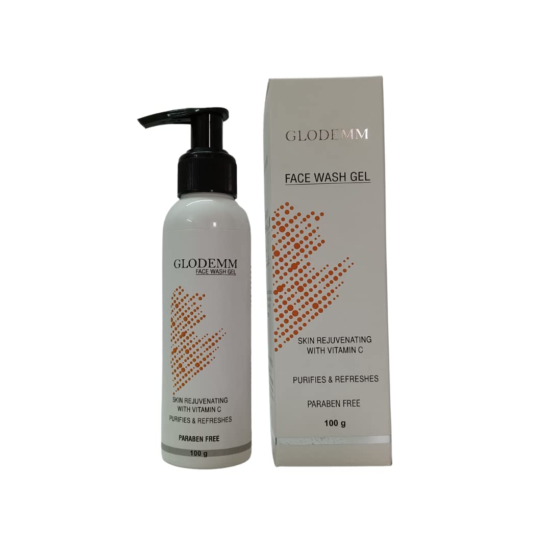 Glodemm Paraben Free Vitamin C Face Wash Gel With Aloe Vera, Glycolic Acid And Vitamin E For Smooth, Clear, Soft, Blemish And Pi