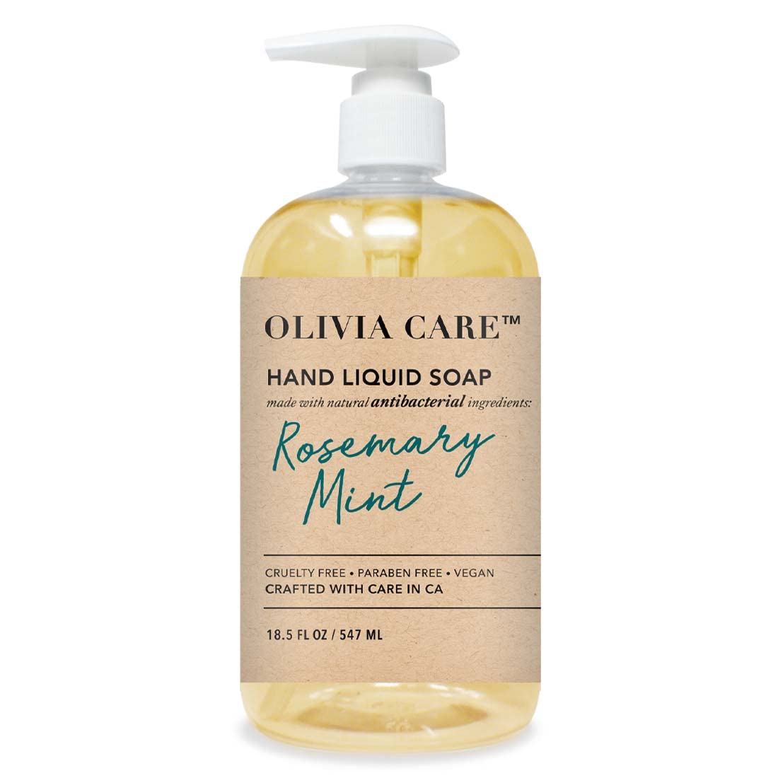 Olivia Care Hand Soap - Infused With Sage & Tea Tree Oil & Rosemary Mint Fragrance, Cleansing, Germ-Fighting, Moisturizing Hand