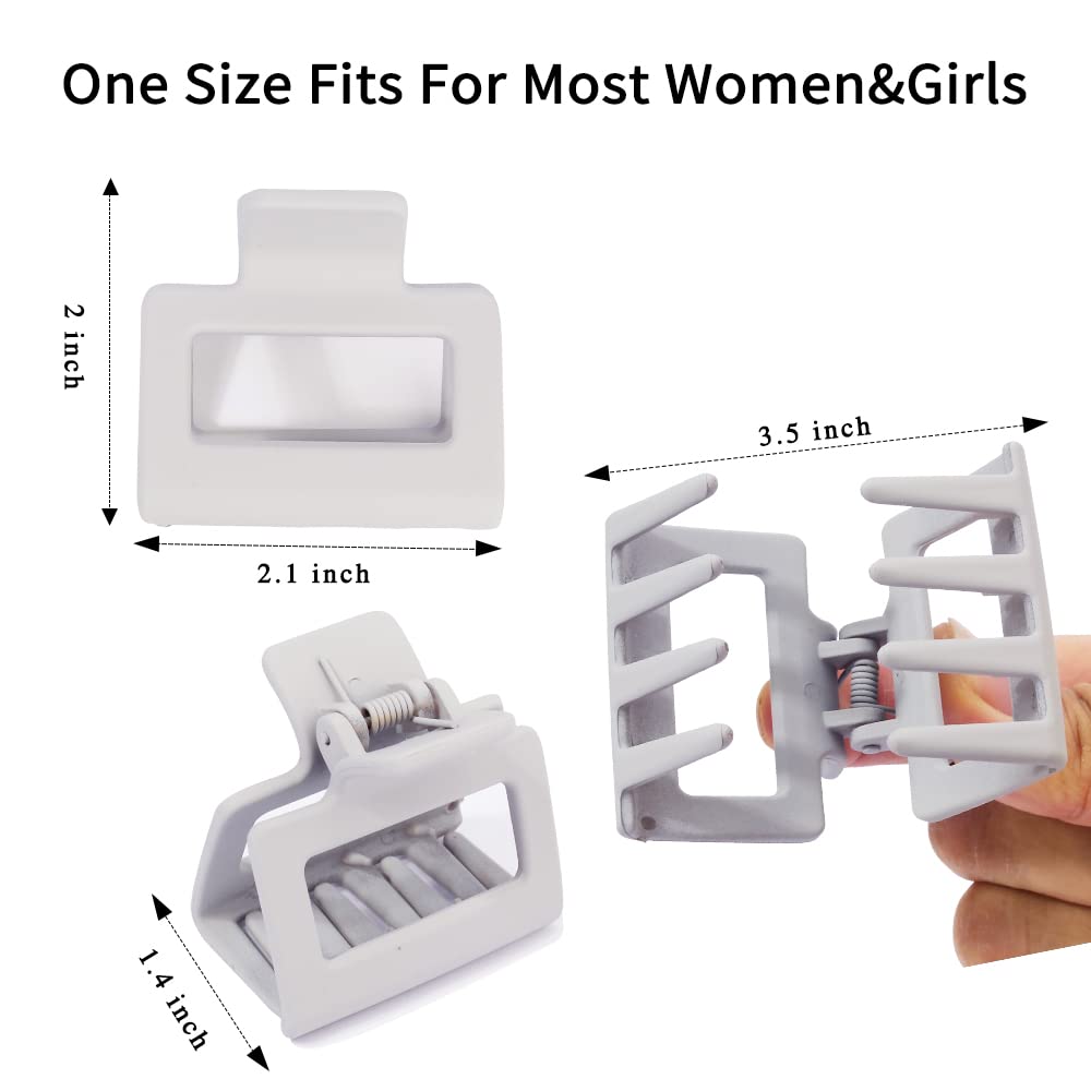 Ahoney 4 Pack Matte Hair Clips for Thin, Thick, and Black Hair - Small, Medium, and Cool Style Claw Clips for Women