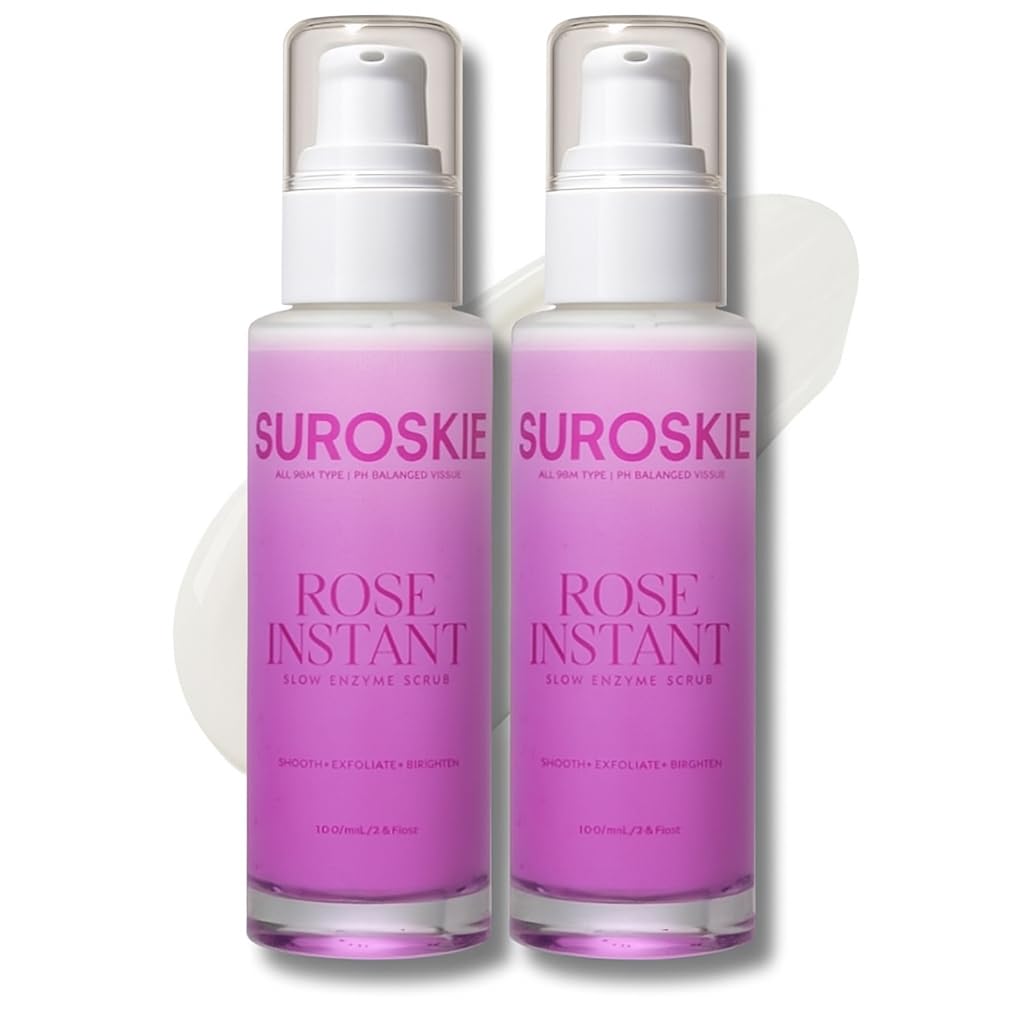 Suroskie Rose Instant Enzyme Face Scrub 50Ml (Pack Of 2)| First Enzyme Scrub For Glowing Skin, Cleans Pores & Dark Spots | Clear